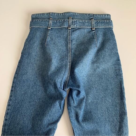 Reformation Yasmin Belted High Rise Straight Leg Inari Wash Blue Jeans Size 28 - Picture 8 of 12